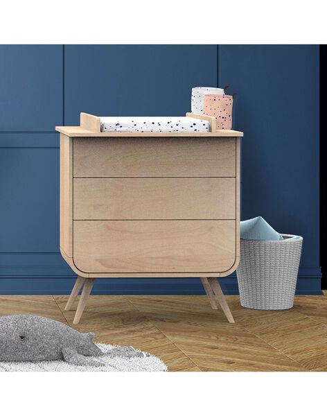 Galopin 3 drawer wooden chest of drawers 